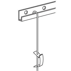 Ophangstang 200 cm. 3 mm. wit