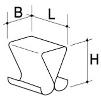 Wisselklem 1/2-0 15x5x11mm100s