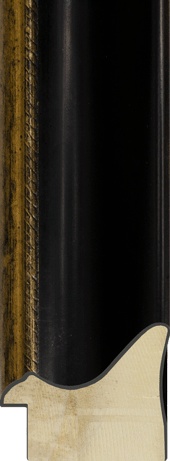 Glanzend zwart/goud bies 45
